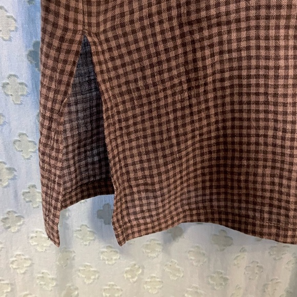 Eileen Fisher gingham linen tunic - Picture 3 of 3